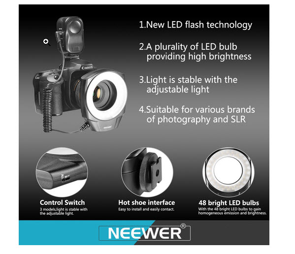 Neewer 48 Macro LED Ring Light Flash dslrphotopixel